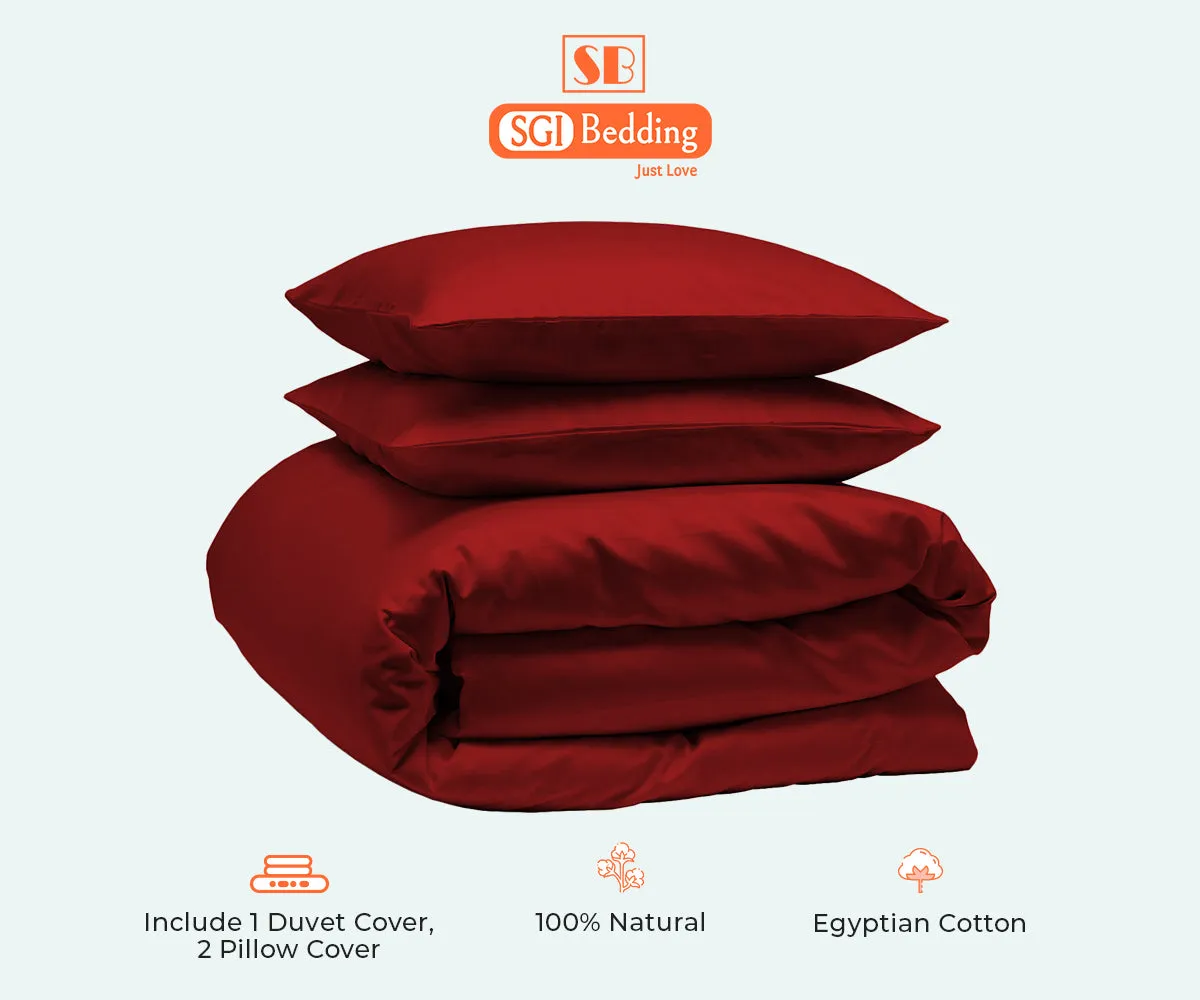 Luxury Burgundy Duvet Cover Set
