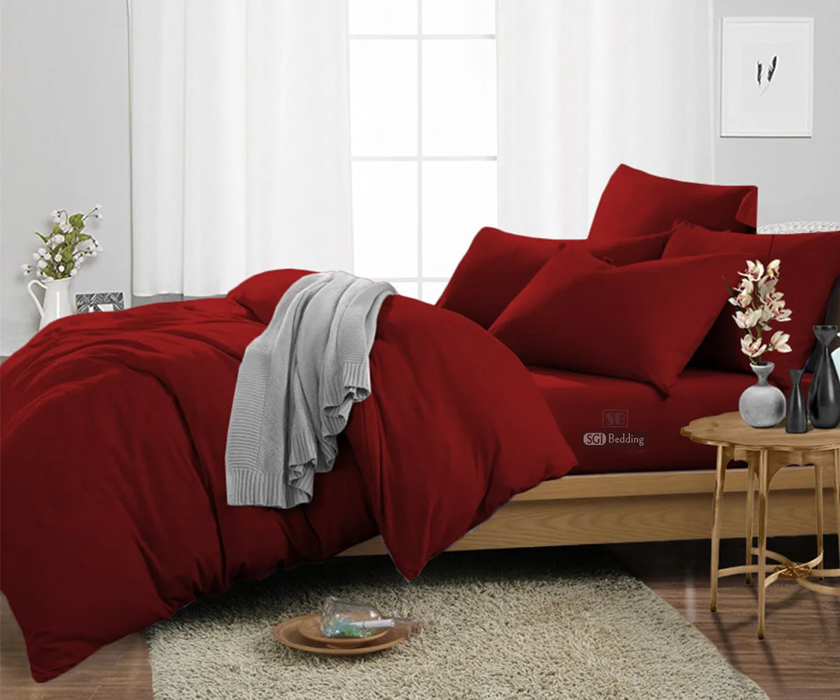 Luxury Burgundy Duvet Cover Set