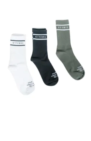 Minimal Thrills 3 Pack Sock - Lume Green-Black-White