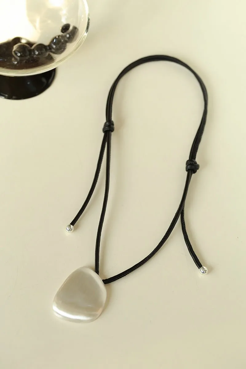 Minimalist Geometric Brushed Pendant Necklace
