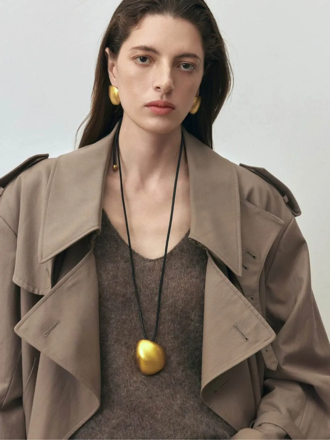 Minimalist Geometric Brushed Pendant Necklace
