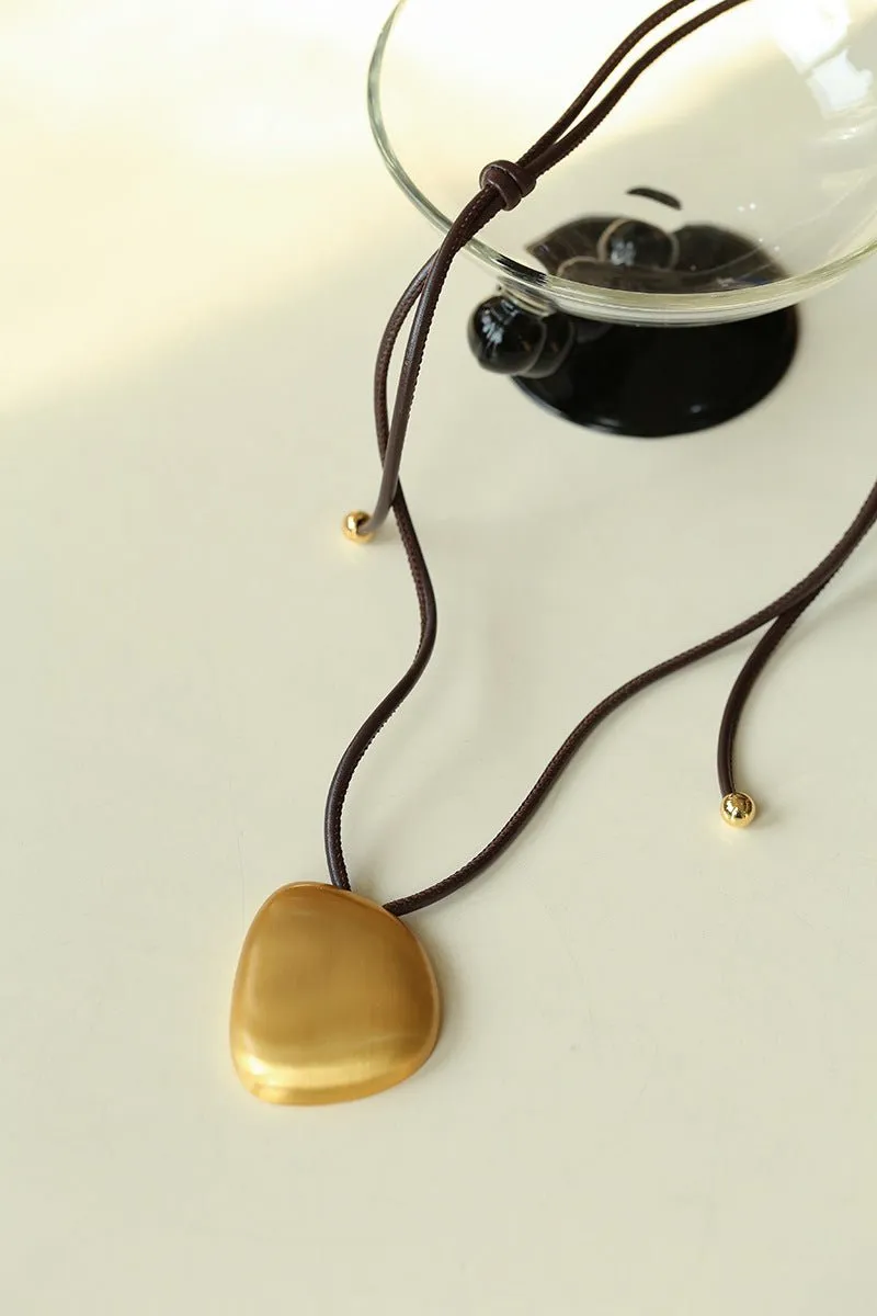 Minimalist Geometric Brushed Pendant Necklace