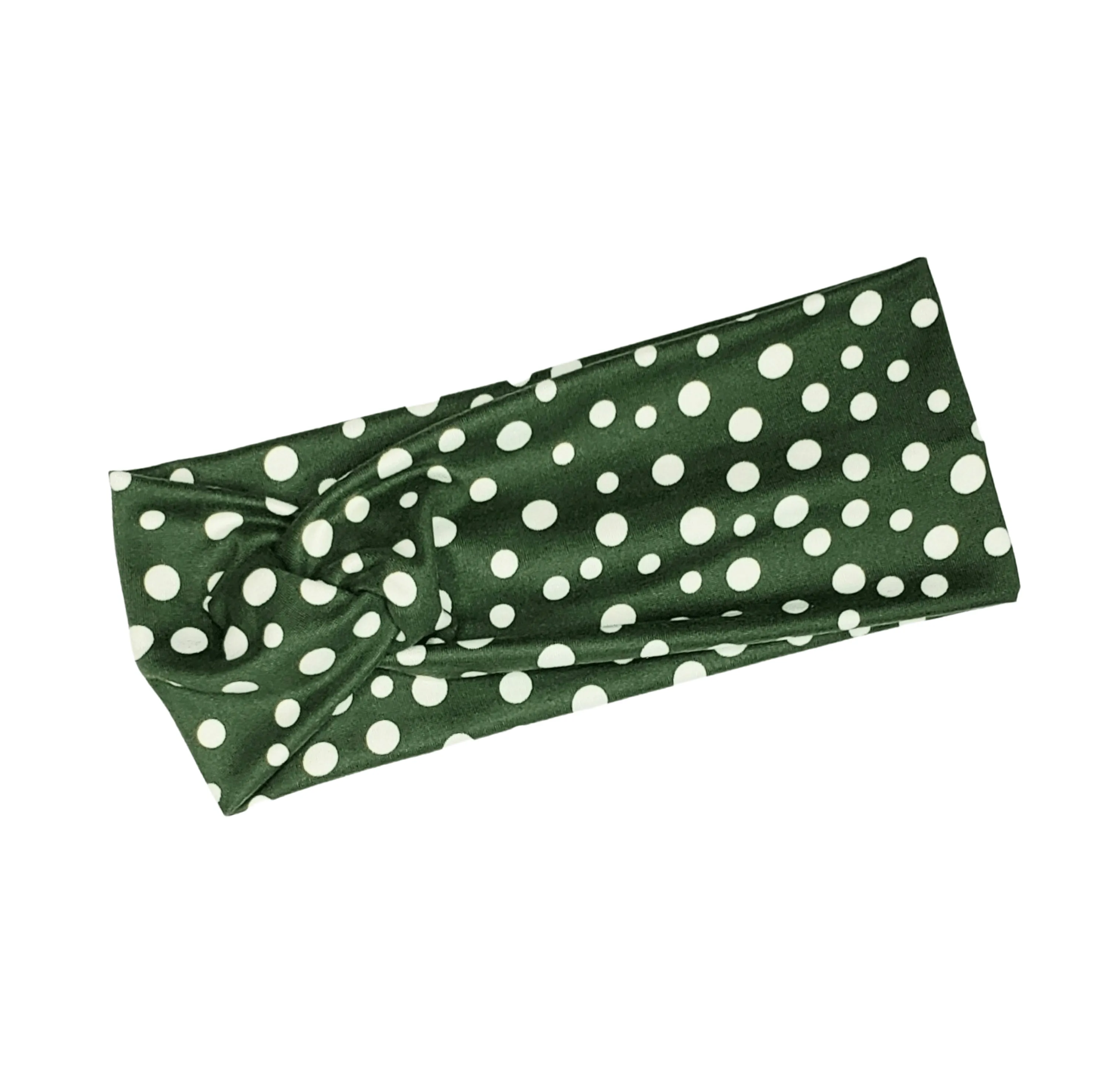 Moss Green & Polka Dots Headband