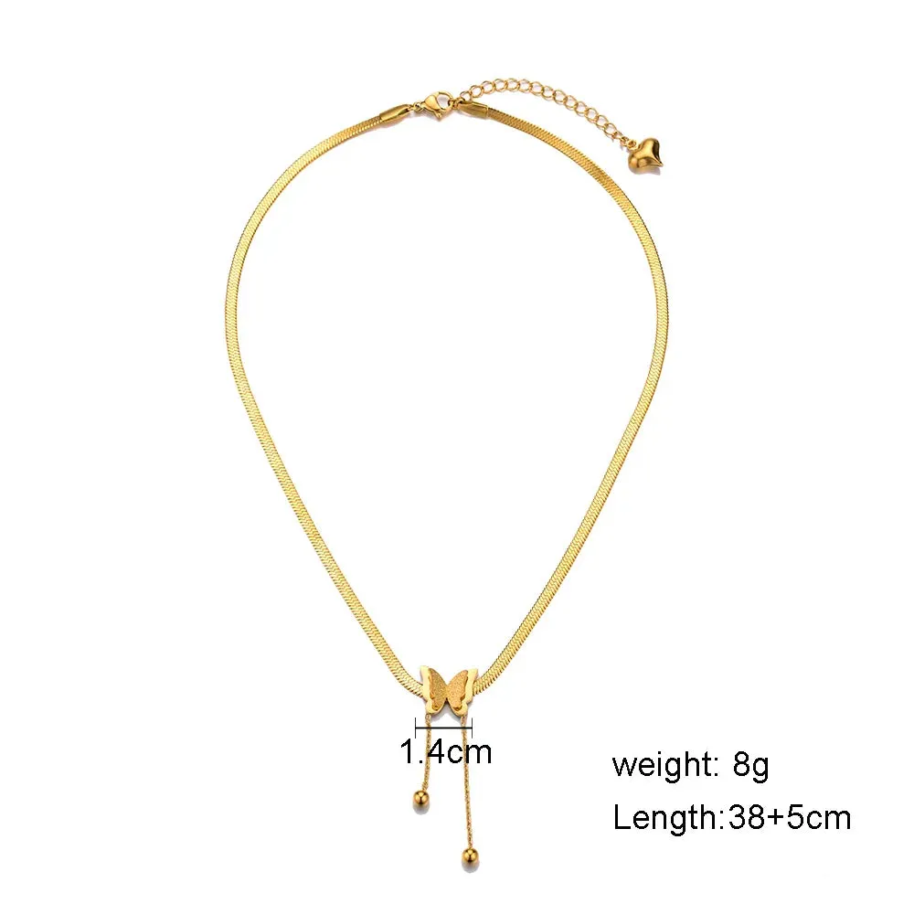 Multilayer Butterfly Gold Stainless Choker Jewelry Gift Necklace