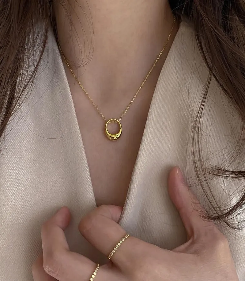 Necklaces Charm Jewelry Cubic Oval Korean Fashion #ET513