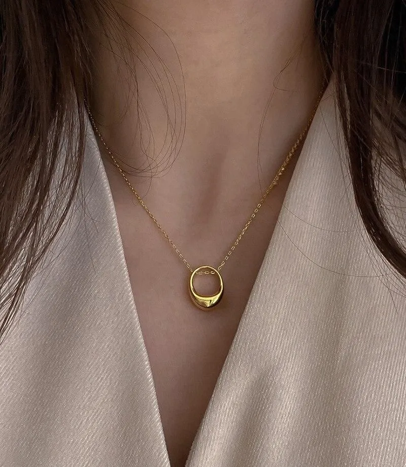 Necklaces Charm Jewelry Cubic Oval Korean Fashion #ET513