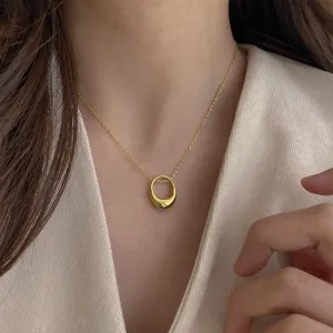 Necklaces Charm Jewelry Cubic Oval Korean Fashion #ET513