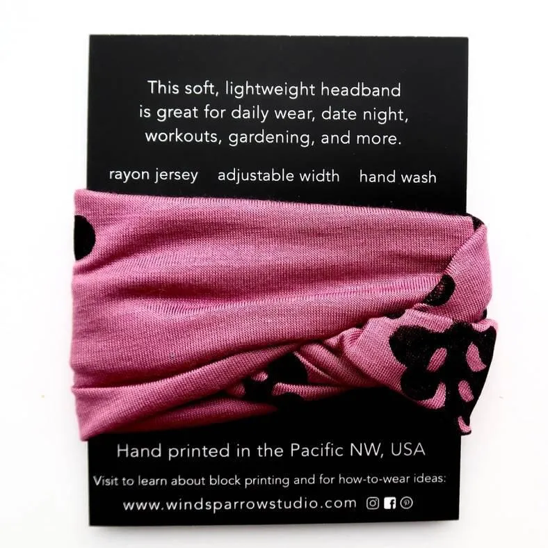 (New) Headbands - Berry Branch on Orchid Pink by Windsparrow Studio