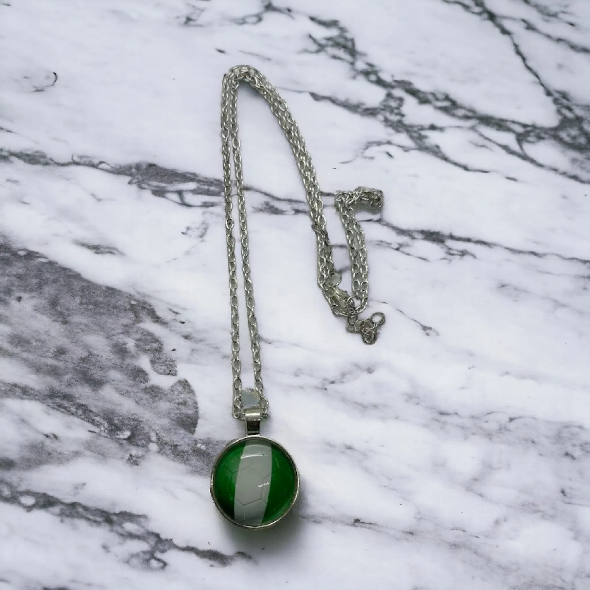 Nigerian Flag Football Necklace (Silver Plated)
