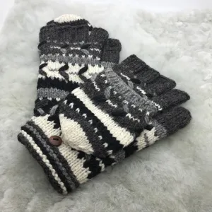 Noir Alpaca Glittens