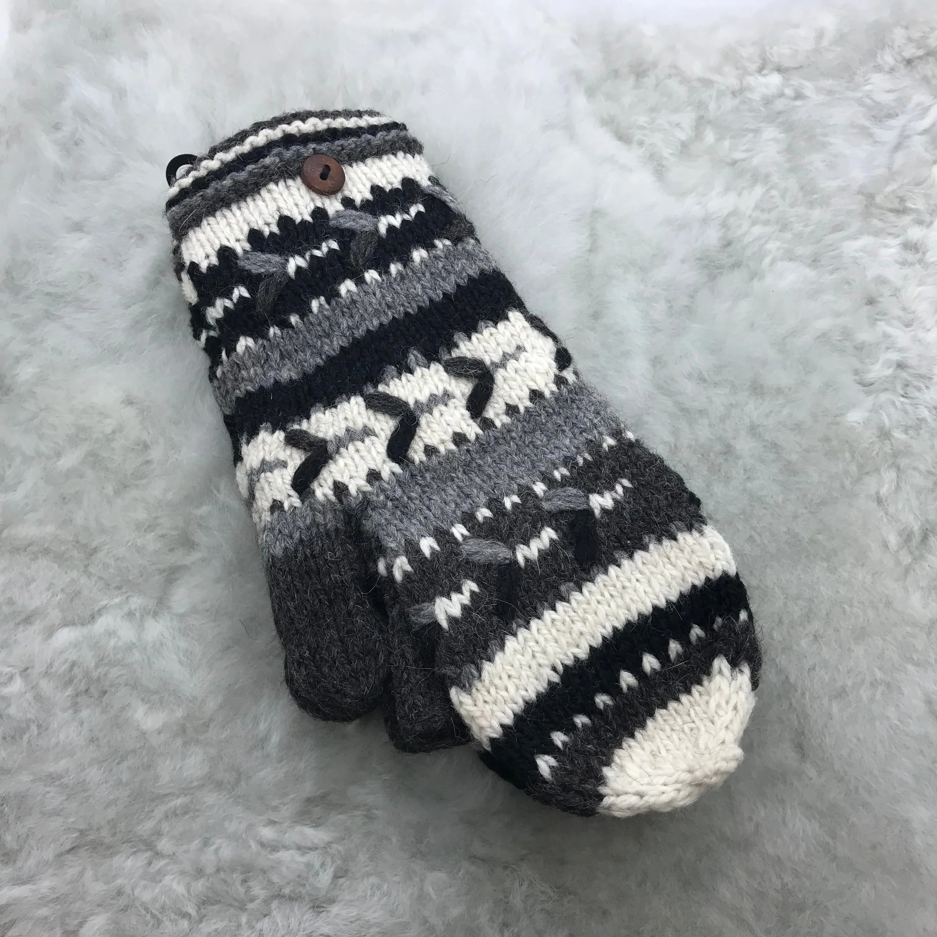 Noir Alpaca Glittens