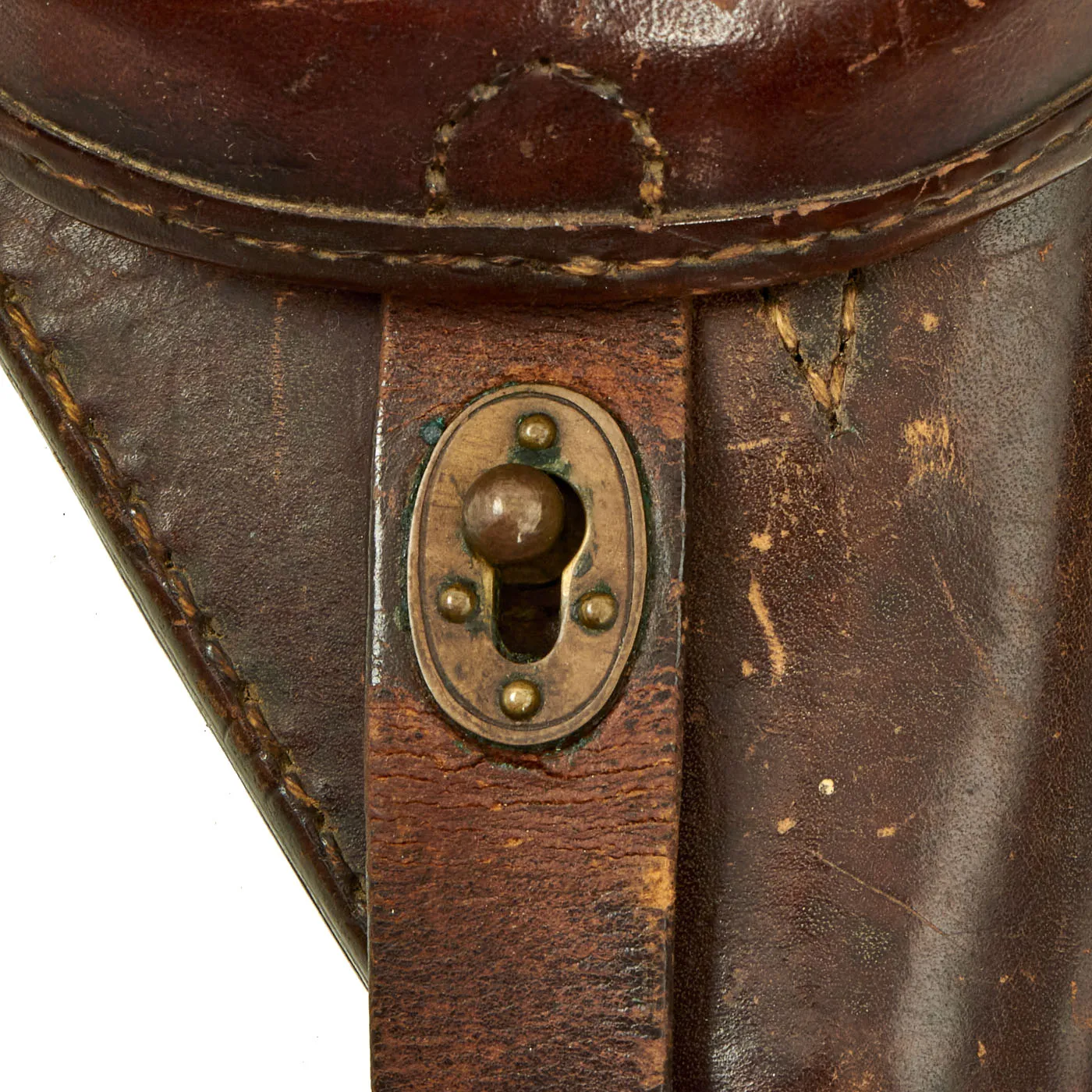 Original Japanese WWII Type 14 Nambu Pistol Leather Holster - dated 1935