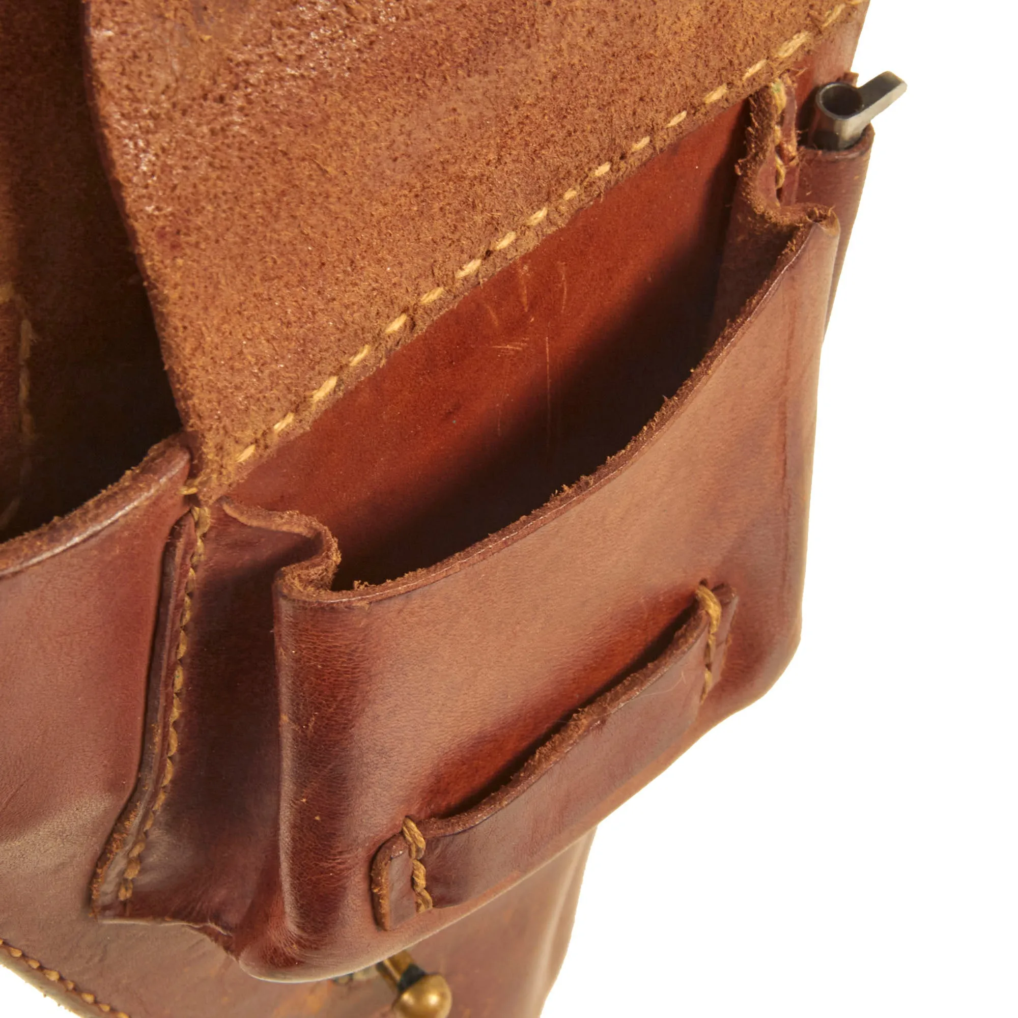 Original Japanese WWII Type 14 Nambu Pistol Leather Holster With Cleaning Rod and Spare Firing Pin
