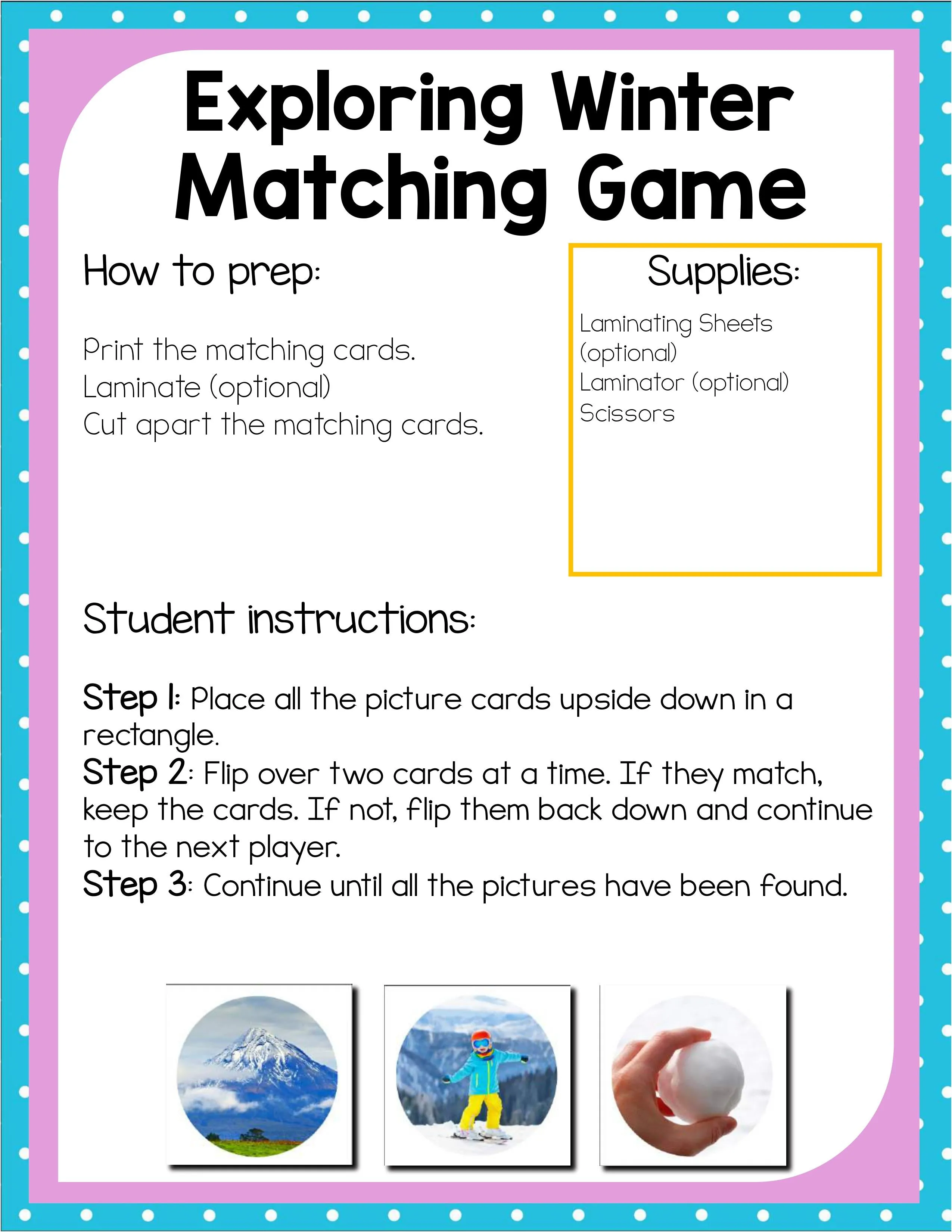 Preschool Winter Theme Pack