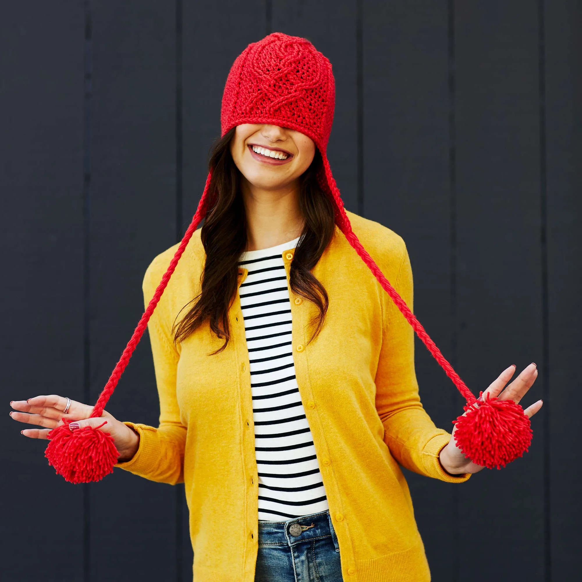Red Heart Crochet Entwined Chic Cable Hat